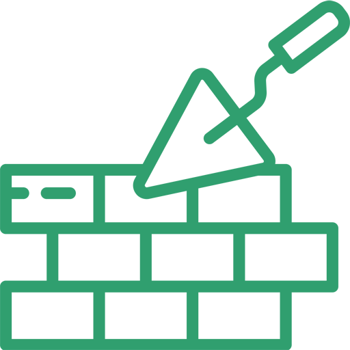 ícone parede em construção